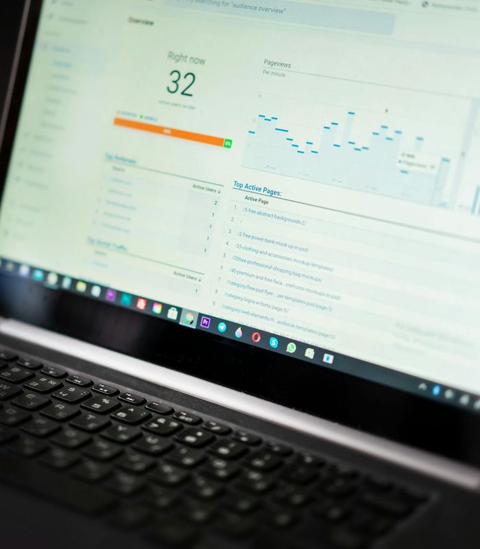 Business performance metrics and analytics dashboard